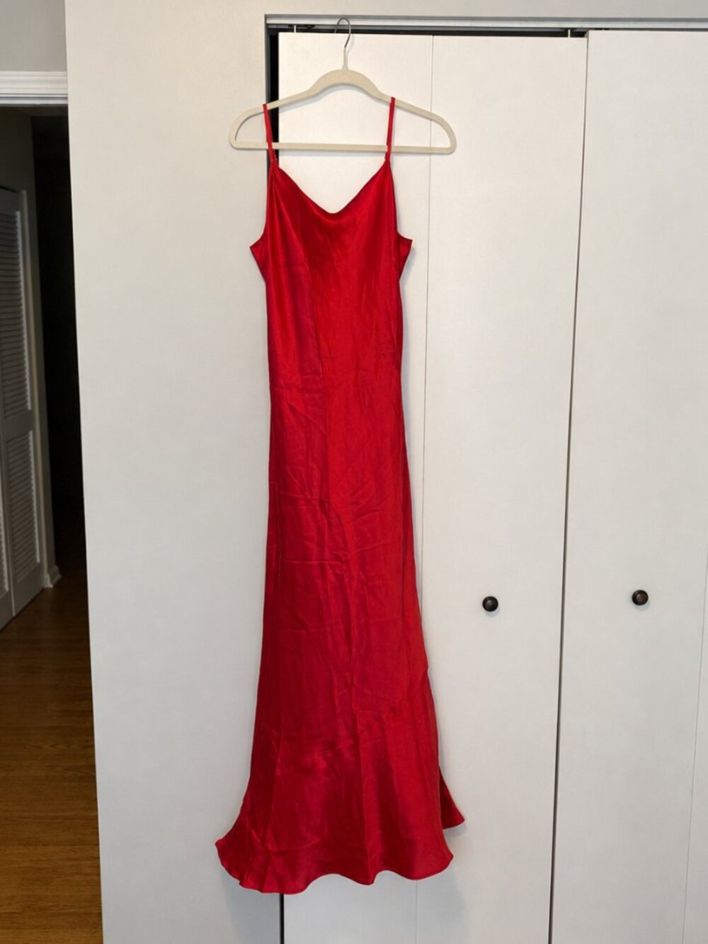 Reformation Parma Dress | Red Slip Maxi | Size L | 100% Silk